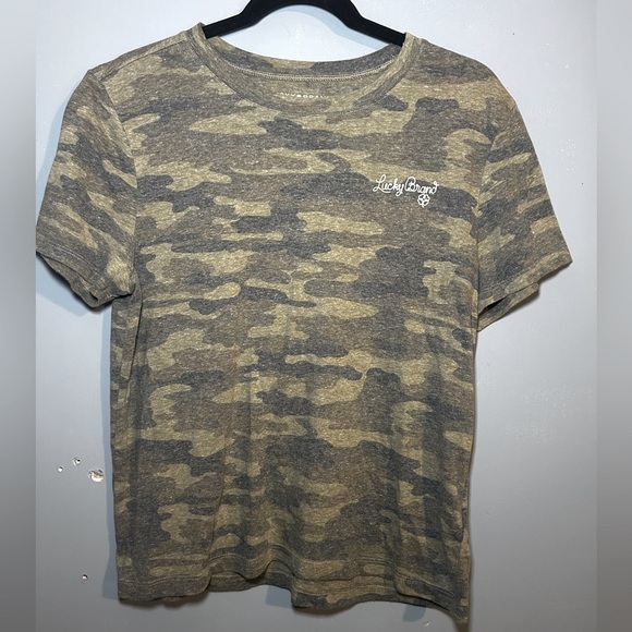 Lucky Brand Shirt large “Lucky You” embroidered on front .Short Sleeve - Picture 1 of 3